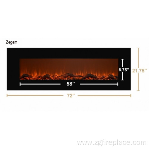 72 Inch Low Power Wall Mounted Electric Fireplace